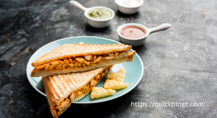 How many calories in a paneer sandwich?